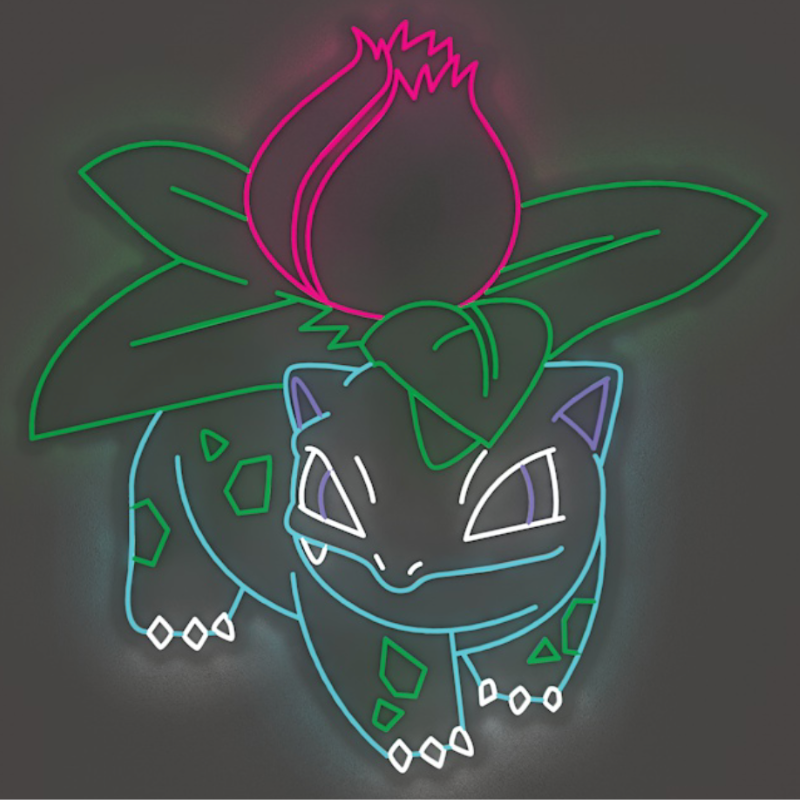 'Grassaur Pokemon' - LED neon sign