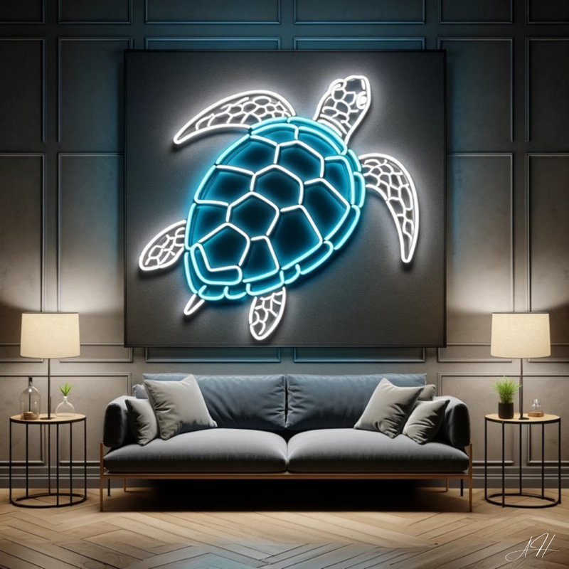 'Neon Serene Turtle' - LED neon sign