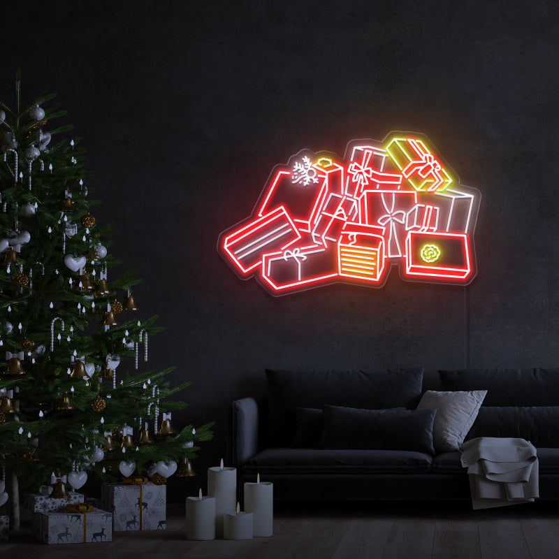 "Cadeaux de Noël" - Signe en néon LED
