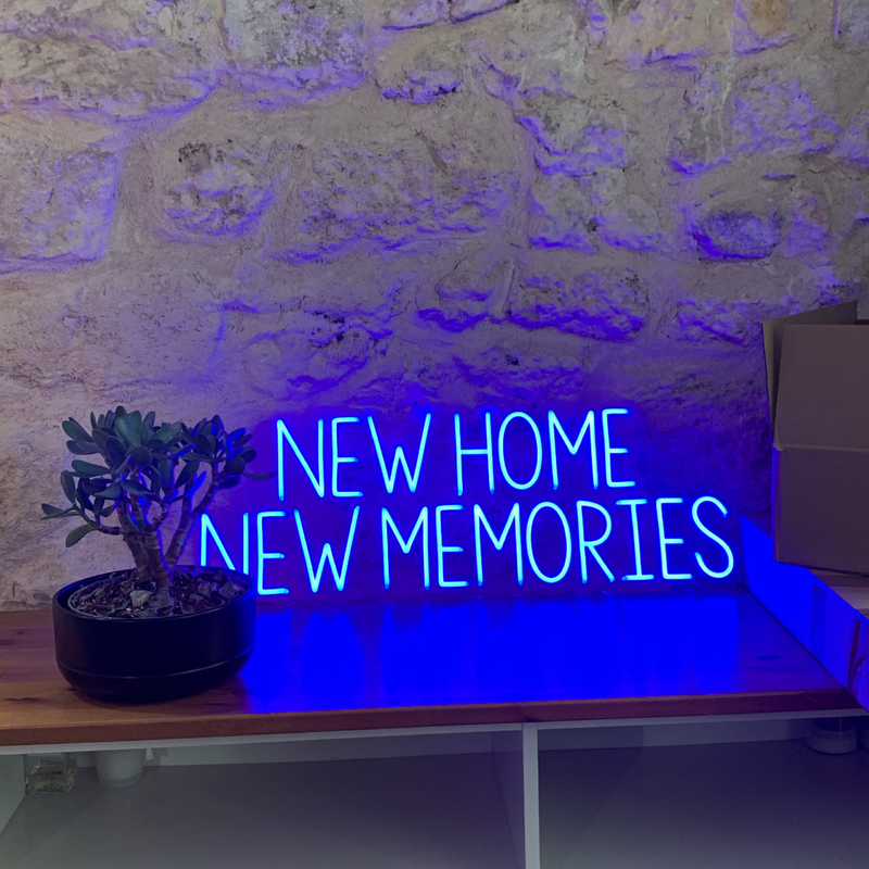 'NEW HOME NEW MEMORIES' - LED Neon Sign